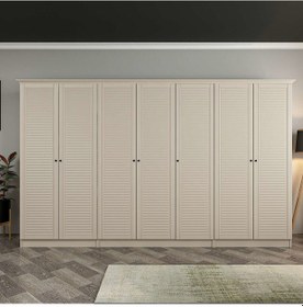 Resim Kale 7 Kapaklı 2ç Taçlı Dolap Kumtaşı Mebran Panjur Kumtaşı 210cm Bej 