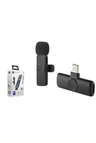 Resim emrebilisim KABLOSUZ ÇİFT YAKA MİKROFONLU TYPE-C Kablosuz iletim teknolojisi 1 adet 