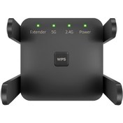 Resim Fortunelane 1200m Çift Frekanslı Wifi Güçlendirici, Siyah, 4 Antenli, Ap/repeater, Wps, Avrupa Standartı 