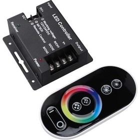 Resim Dokunmatik Kumandalı Rgb Şerit Led Kontrol Devresi Cihaz 644-tou-rf-rgb18a Siyah 432w 12-24v Uzaktan Kumanda Rf RGB 