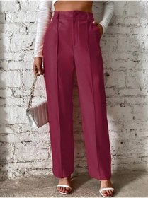 Resim Genel Markalar Evyora Kadın önden Fermuarlı Cepli Geniş Kesim Lame Deri Pantolon 