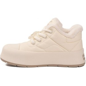 Resim Gamelu Beyaz İçi Kürklü Bağcıklı Kadın Sneaker Çok Renkli 