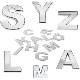 Resim Badem10 Yapışkanlı I Harfi 8.5 Cm Parlak Krom Kapı Oda Posta Kutusu Harfi 