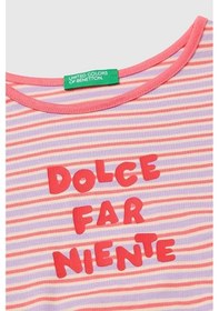 Resim United Colors Of Benetton Kız Çocuk Kırmızı Mix Önü Düğümlü Baskılı Regular Fit T-shirt 6-14 Yaş-2858 Çok Renkli 