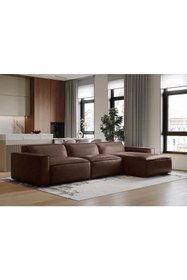 Resim hoom concept ORLANDO DERİ ÜÇLÜ SAĞ KÖŞE KOLTUK 