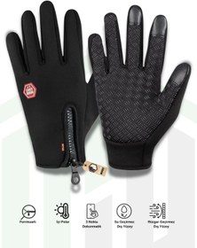 Resim Motiva Unisex Bisiklet, Taktik Spor Kışlık Softshell Eldiven Dokunmatik Rüzgar Geçirmez Kaymaz 