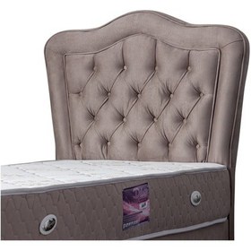 Resim Setaymobilya Baza, Camelli Gri Tek Kişilik Baza + Başlık + Ortopedik Yatak 