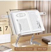 Resim Xuweiwei Silvery 10 13 Inç Ayarlanabilir Tam Metal Masaüstü Kitap Standı 