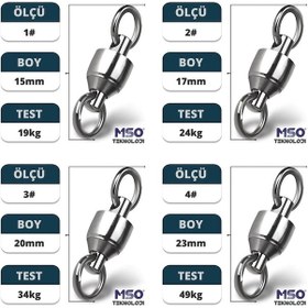 Resim MSO Olta Balıkçılık VIP Kalite Paslanmaz Çelik Bilyalı Fırdöndü 