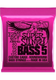 Resim Ernie Ball P02824 Super Slinky Nickel 40-125 (5 Telli) Bas Gitar 