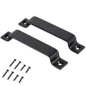 Resim Siyah Çelik Sürgülü Kapı Kolu Sürgülü Kapılar İçin Masif Siyah Çelik Kol Siyah Sürgülü Kapılar İçin Çekme Kolu B 