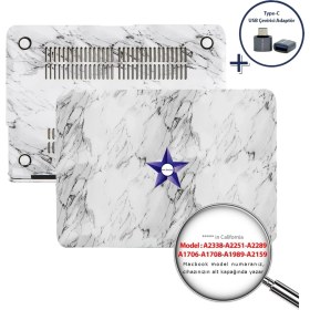 Resim McStorey Macbook Pro Kılıf 13inç M1-M2 A1706 A1708 A1989 A2159 A2251 A2289 A2338 ile Uyumlu F.Marble 