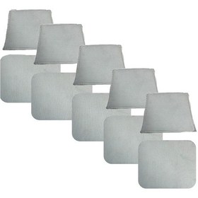 Resim Knsz minder seti 5 li mazlum beyaz kumaş oturma ve sırt tel sandalyesi minderi bir arada 