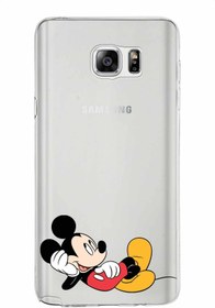 Resim PrintiFy Samsung Galaxy Note 5 Kapak Mickey Mouse Tasarımlı Şeffaf Silikon Kılıf 