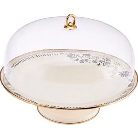 Resim Emsann Artisan Emaye Kek Fanusu - Krem - 31 Cm Çok Renkli 