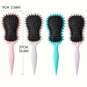 Resim 1 adet Pembe Kıvırma Fırçası Siyah Kıllarla - Uniseks İnce Dişli Kıvırma Tarak, ABS Plastik Sap, Moda Güzellik için Dayanıklı Saç Şekillendirme Aracı | Tüm Saç Tipleri İçin Kompakt ve Şık Saç Fırçası 