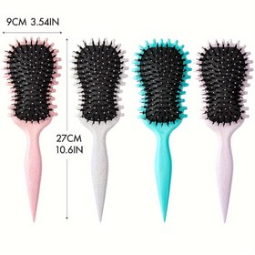 Resim 1 adet Pembe Kıvırma Fırçası Siyah Kıllarla - Uniseks İnce Dişli Kıvırma Tarak, ABS Plastik Sap, Moda Güzellik için Dayanıklı Saç Şekillendirme Aracı | Tüm Saç Tipleri İçin Kompakt ve Şık Saç Fırçası 