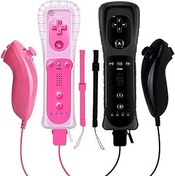 Resim KDYGPDCT 2 Pack Wii Remote Controller and Nunchuck,Controller with Silicone Case and Wrist Strap for Wii/Wii U Console (Black and Pink) 