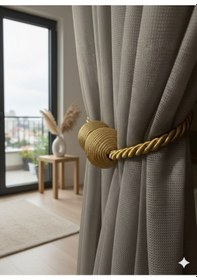 Resim Mıknatıslı Perde Bağlama Aparat Aksesuarı Braçol Gold 