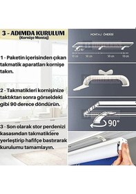 Resim Antrasit Gri Stor Perde Güneşlik Ms1420 Antrasit Gri 