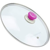 Resim Tencere Sahan Tava Cam Kapağı Kapak 28 Cm Fuşya Tutma Tepesi 