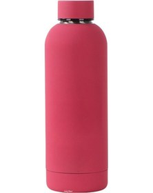 Resim Exclusive 500 Ml Rubber Gövde Çay Termos Kupa Suluk Şişe Bardak Mug Fuşya 