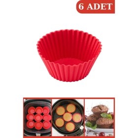 Resim Silikon Onikiden Airfryer Silikon Kek Muffin Kalıbı 6’lı - Tüm Hava Fritözleriyle Uyumlu SL33 