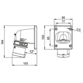 Resim Mete Enerji 406222v 5x32a. Ip44 Makıne Fişı -eğik- (vidalı Bağ.) 