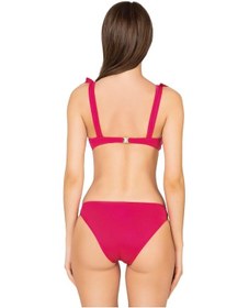 Resim Endeep Kadın Fırfırlı V Kesim Aksesuarlı Fuşya Mayokini Fuşya 