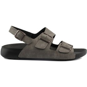 Resim Roy Jones Barcelona Urban Sandals Rahat Yumuşak Tabanlı Erkek Sandalet-gri Haki 