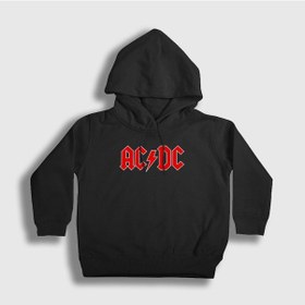 Resim Presmono Unisex Çocuk Red Ac/dc Kapüşonlu Sweatshirt Siyah 