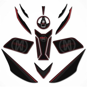 Resim Redline Grafik Mondial Drift L Full Tank Pad Set Siyah - Kırmızı 