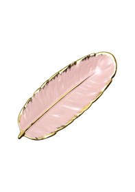 Resim Reedark Şık Tüy Desenli Seramik Servis Tepsisi: Meyve, Atıştırmalık, Takı Ve Daha Fazlası İçin Dekoratif Sunum 