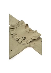 Resim Uzun Kollu Fırfırlı Ayarlanabilir Çıtçıtlı Zıbın Cosmos Haki Orga Haki 