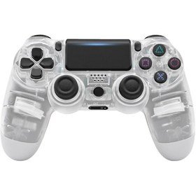 Resim PS4 Uyumlu V2 Kablosuz PS4 Uyumlu Kol Kristal Beyaz Joystick 