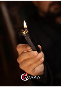 Resim Caka Lighter Petra Titan Black Benzinli Çakmak - Ckl-069 