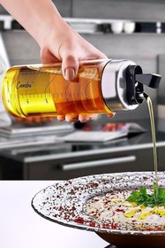 Resim MİHMAN HOME Damlatmaz Tiktak Kapaklı Cam Yağlık 500 Ml 
