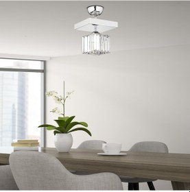 Resim Rivia Krom Kaplama Plafonyer Taşli Salon Avize 