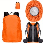 Resim 80L Sırt Çantası Kılıfı Depolama Torbası ile, Ayarlanabilir Toka Kayışları ve Çekme Kapatma için Yürüyüş, Kamp ve Açık Hava Seyahatleri - Canlı Turuncu Polyester, Dayanıklı ve Şık 