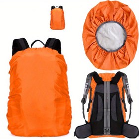 Resim 80L Sırt Çantası Kılıfı Depolama Torbası ile, Ayarlanabilir Toka Kayışları ve Çekme Kapatma için Yürüyüş, Kamp ve Açık Hava Seyahatleri - Canlı Turuncu Polyester, Dayanıklı ve Şık 