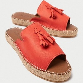 Resim Mubiano Hakiki Deri 605-orj Püsküllü Oranj Kadın Espadril Terlik Oranj 