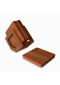 Resim Woodsaka Üçgen Bardak Altlığı - Özel Kutusu Ve 8 Bardak Altlığı - Ahşap 