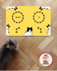 Resim MEVESE Petmat Kedi Mama Paspası , Kaymaz Taban , Yıkanabilir , Evcil Hayvan Paspası 002-S 