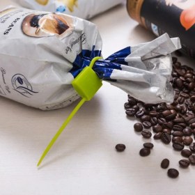 Resim Kilit Şeklinde Silikon Kablo ve Poşet Bağlama Aparatı (3'lü Set) 