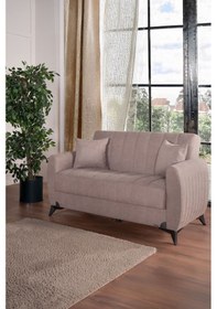 Resim Kilim Mobilya Linda Iki Kişilik Kanepe Yüksek Ayaklı Açık Açık Kahverengi Açık Kahverengi 