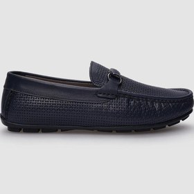 Resim %100 Hakiki Deri Lacivert Tokalı Erkek Loafer-lacivert Lacivert 