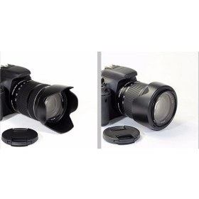 Resim T&Y FOTO Canon 18-135mm Lens Için 67mm Ew-73b Parasoley + Lens Kapağı Kapak 