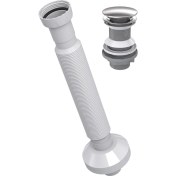 Resim Monavit Çelik Kapaklı ABS Klik Klack Lavabo Süzgeci ve Ø32 Sifon 