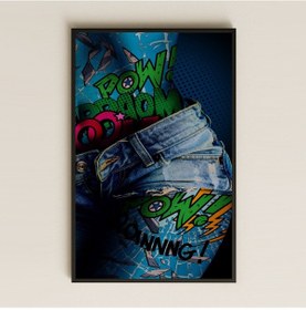 Resim Çizgi Roman Efektli Pop-art Jean Tasarımlı Şeffaf Pleksi Tablo 