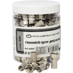 Resim F Konnektör Rg6/u4 Geniş 100lü Paket Kutulu 